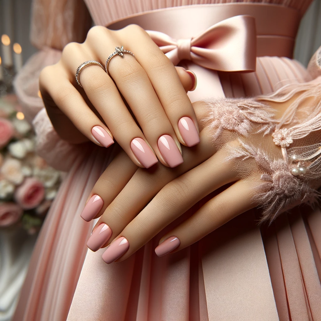 Formal Nails for Pink Dress - Blush Elegance