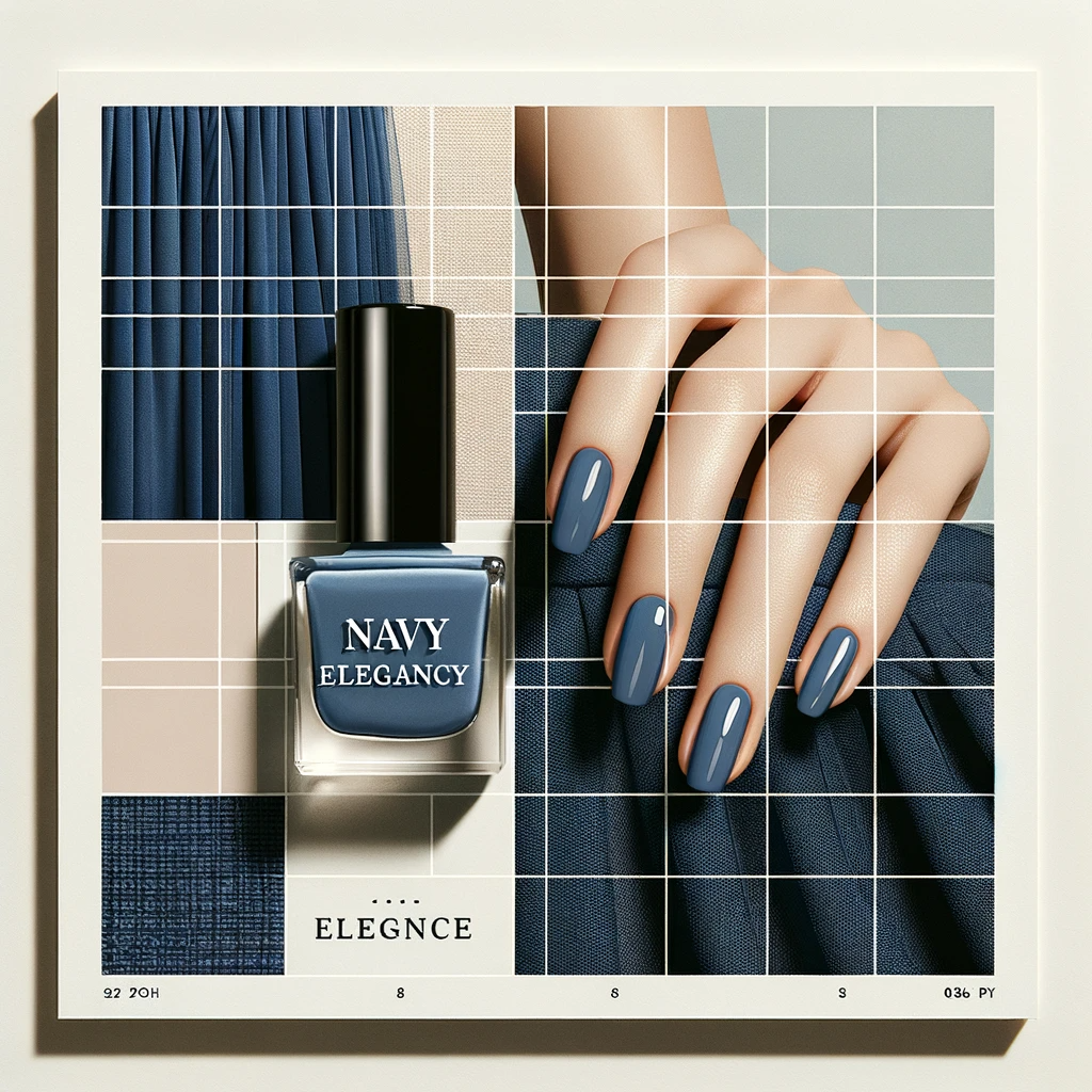 Nail Colors for Blue Dress: Navy Elegance