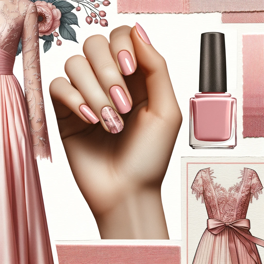 Nail Colors for Pink Dress - Blush Elegance